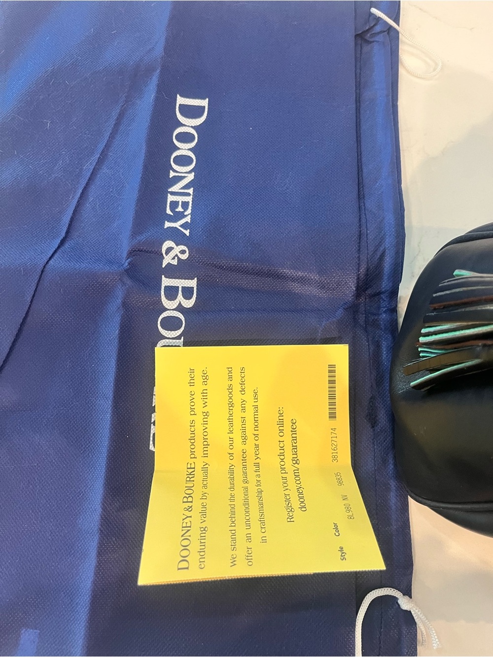 Dooney & Bourke navy Florentine Leather Satchel never used NEVER USED (gift) - Picture 10 of 10